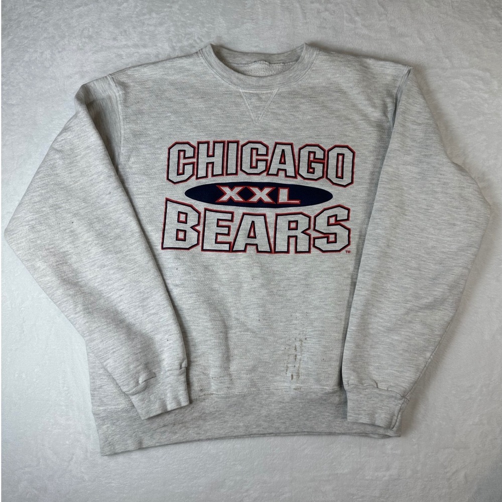 Vintage Champion Chicago Bears Crewneck Sweatshirt Heather Gray Mens XL